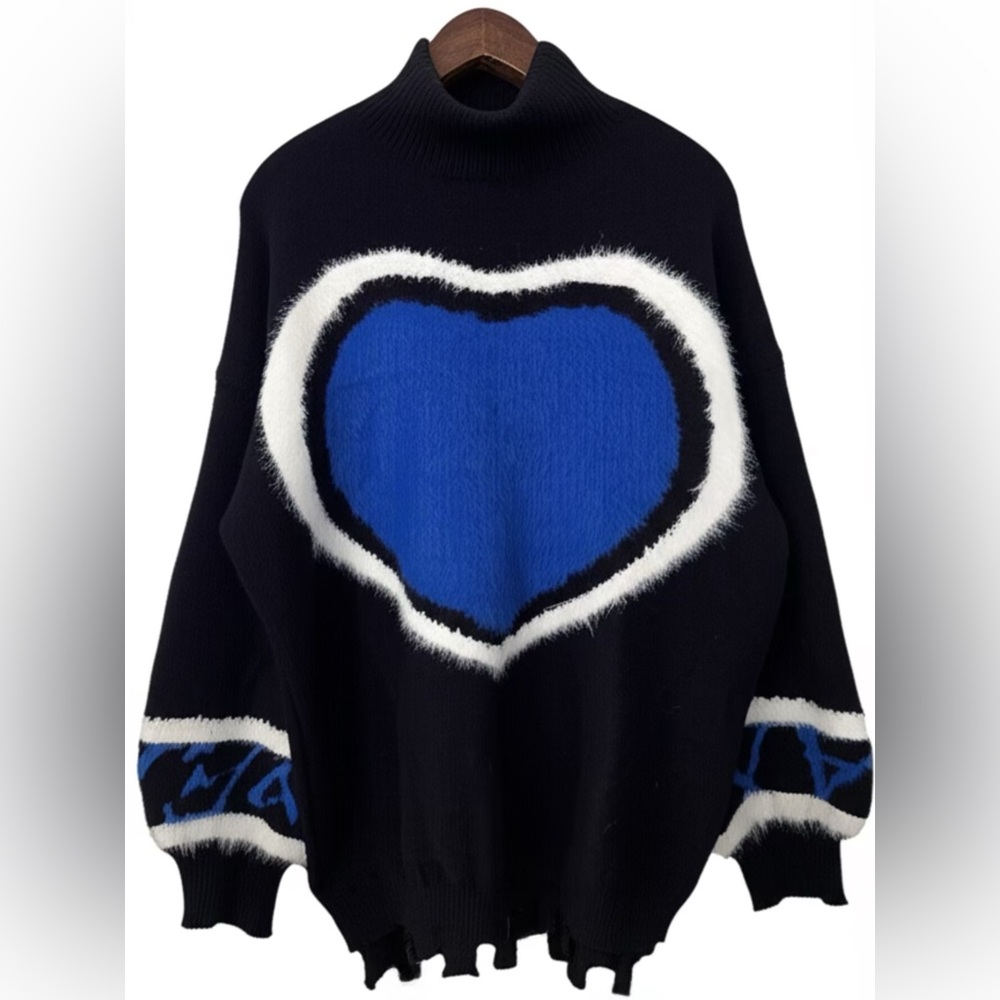 SOLD - NWOT Blue Heart Vetements Trim Turtle Neck Sweater